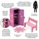 preview thumbnail 3 of 6, Badger Basket School Style Single Doll Locker Set with Bench, Rug and Accessories - Purple/Pink