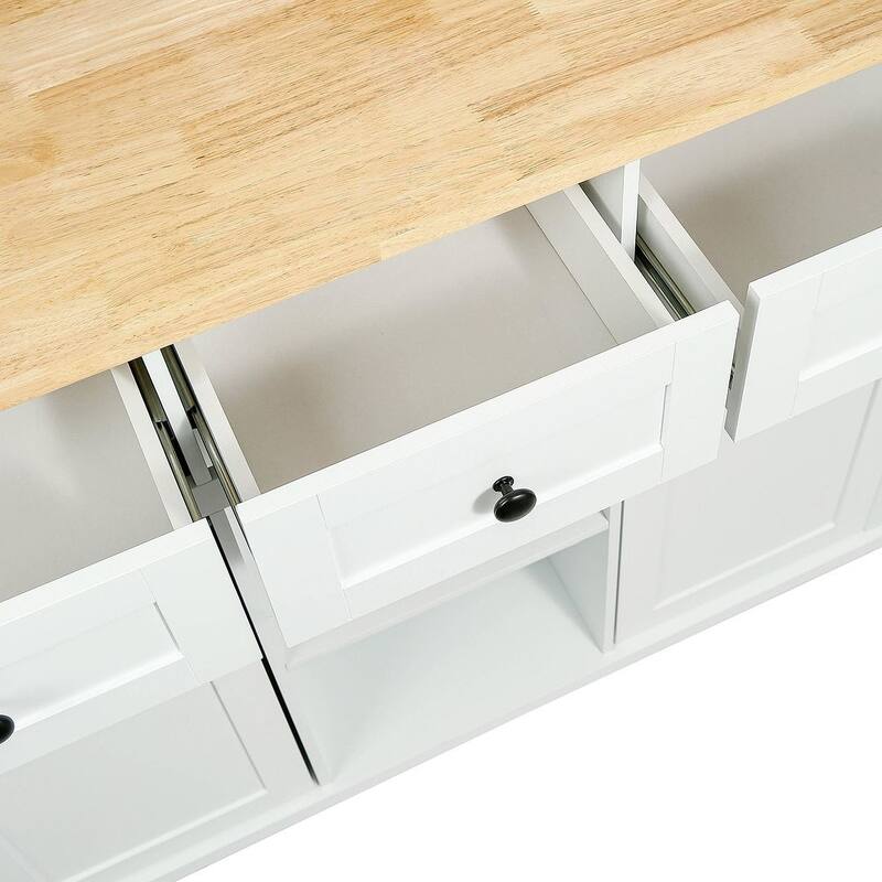 Kitchen Island Cart with Wheels Drop-Leaf, Storage Racks