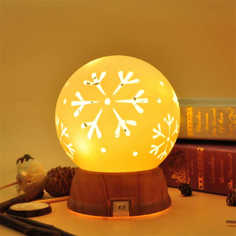 Battery Operated Snow Globe Decor Light,Christmas Snowflake Ornament