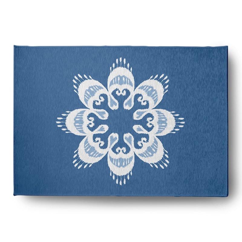 Ikat Mandala Chenille Rug - Blue - 5' x 7'