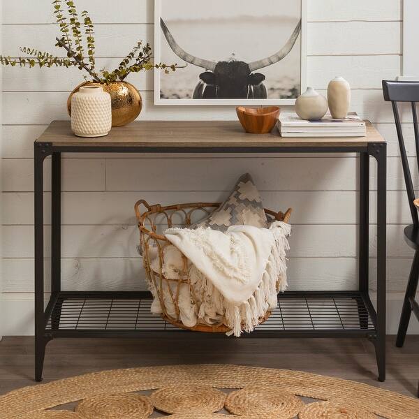 Shop Carbon Loft Witten 44 Inch Angle Iron Entry Table Driftwood