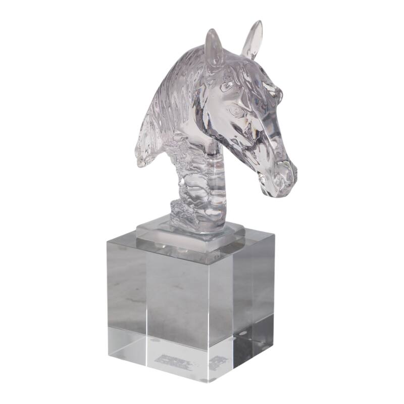 Resin Horse Sculpture with Crystal Base Figurine Accent - 10" Clear - 6" x 3.5" x 9.5"