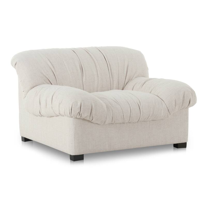 NADAAL STUDIOS Zarek Lounge Chair, Oversized Postmodern Design in Top Grain Leather, Tan