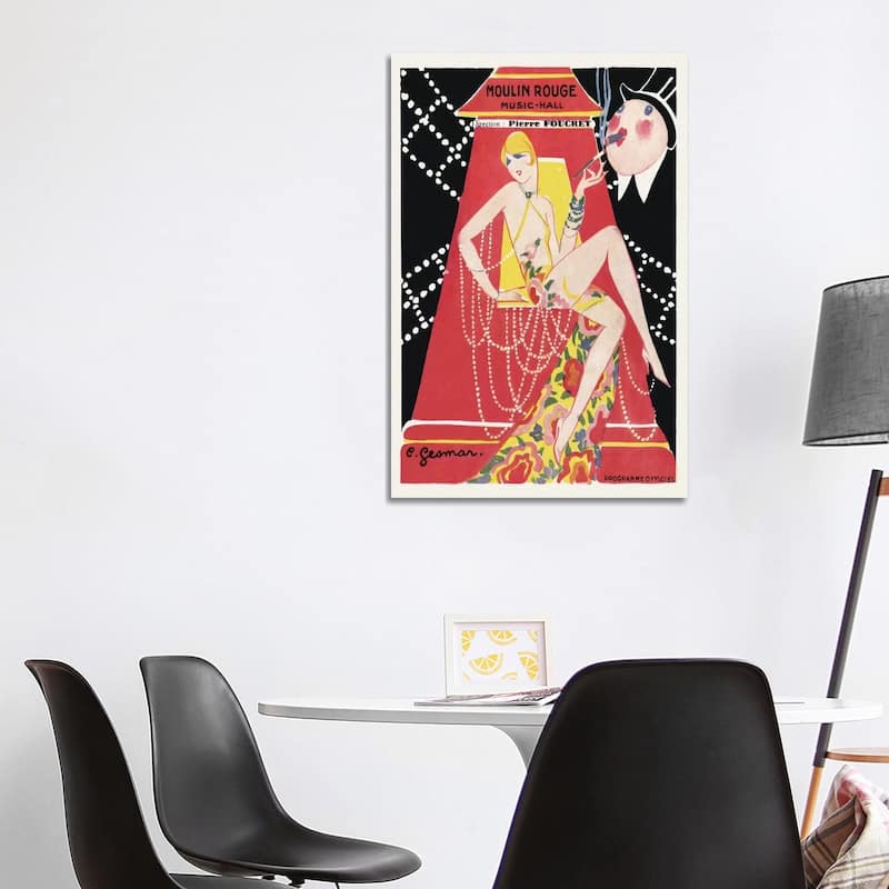 iCanvas "Moulin Rouge Ca C'est Paris Programme, 1920s" by Charles Gesmar Canvas Print - 40x26x1.5