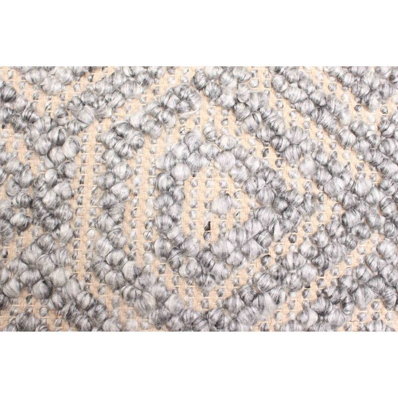 ECARPETGALLERY Braid weave Sienna Grey Wool Rug - 5'3 x 7'6