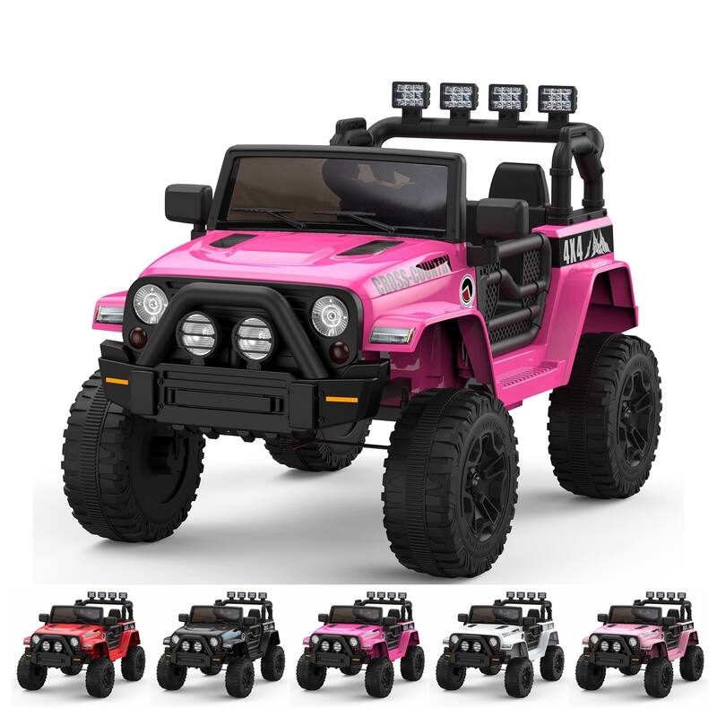 12V Kids Ride on Truck Car with Remote Control - Rose Red
