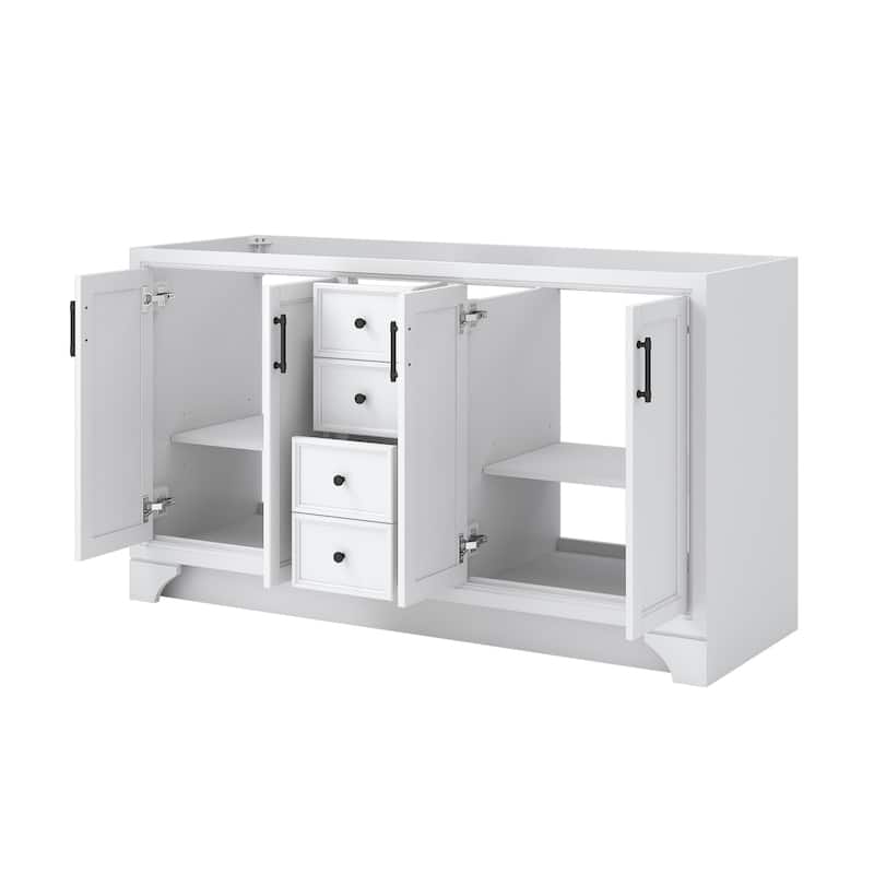 CRAFT + MAIN LCVT6122D-QSW Lanagan 61" Free Standing Double Basin