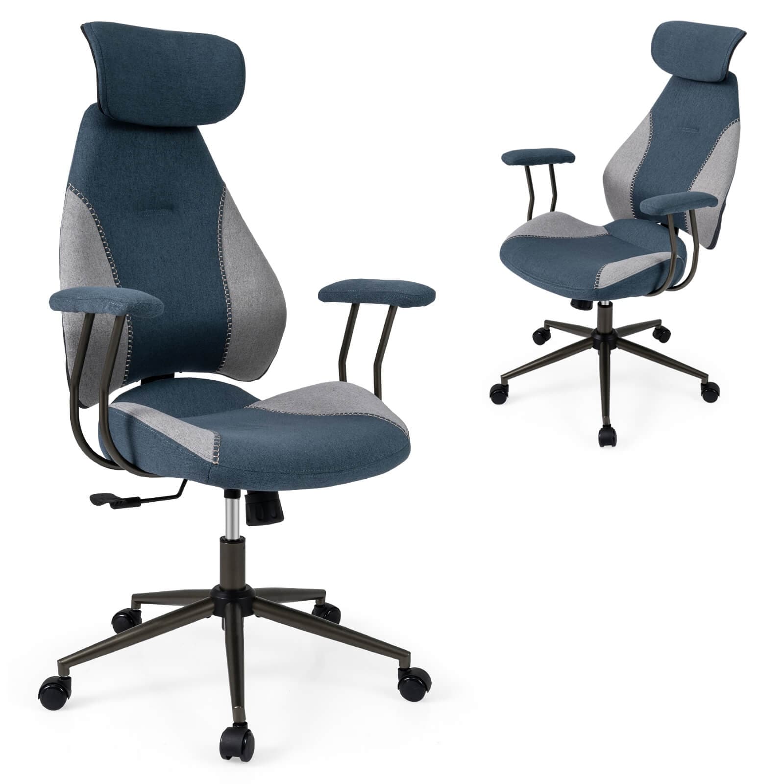 Costway Ergonomic Office Chair with 2D Headrest, Rocking Backrest & - See Details