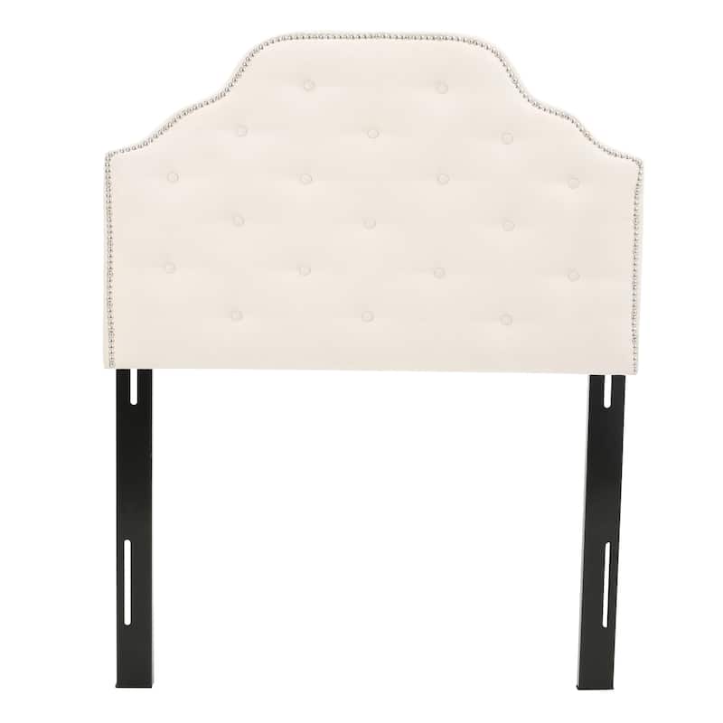 Roomfitters Twin Size Upholstered Headboard with Tufted Diamond Stitch and Nailhead Trim