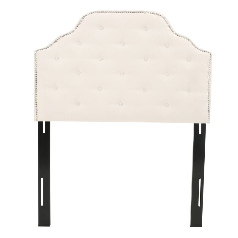 Tufted Upholstered Headboard Twin Size, Solid Wood Head Board with Durable Metal Legs