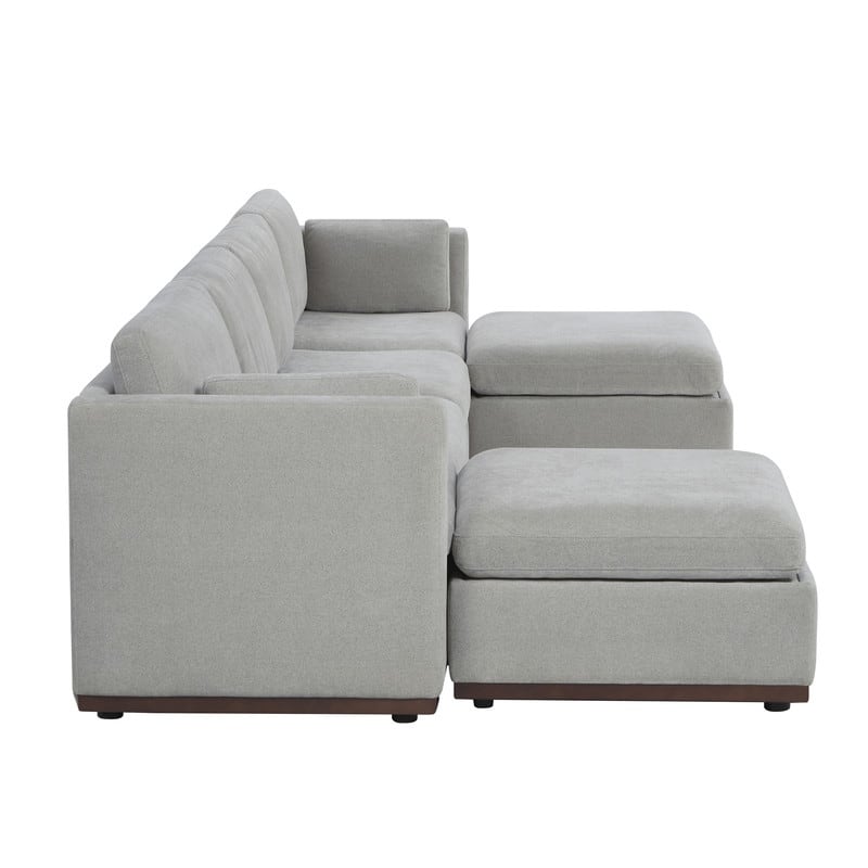 Donna Oversized Modular Sectional Fabric Sofa with Upgraded Wood Base