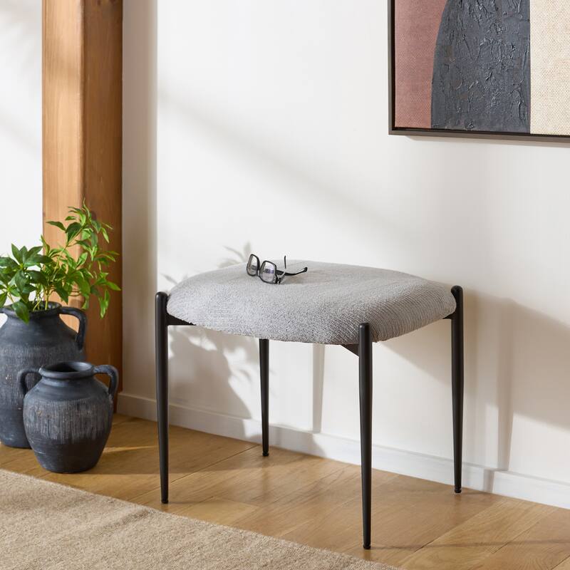 SAFAVIEH Home Uwe Ottoman - Grey/Black