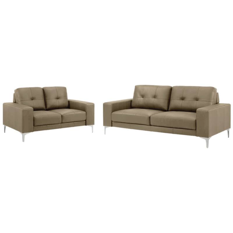 Faelin 79" Modern Sofa Loveseat, Top Grain Leather Couch with Removable Cushions