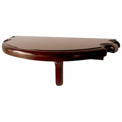 Hathaway Wall-Mounted Premium Half Moon Wall Shelf - Walnut