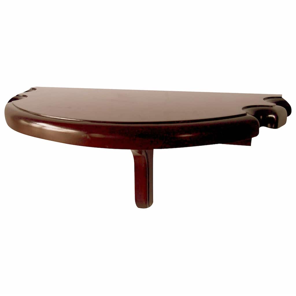 Hathaway Wall-Mounted Premium Half Moon Wall Shelf - Walnut