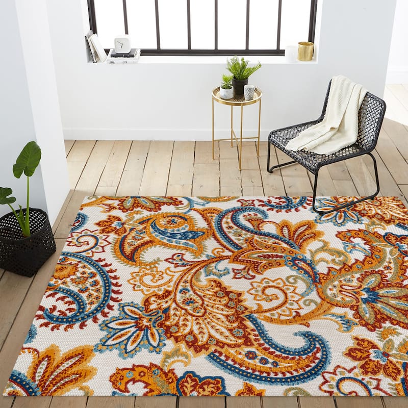 JONATHAN Y Lucena Paisley High-Low Indoor/Outdoor Area Rug