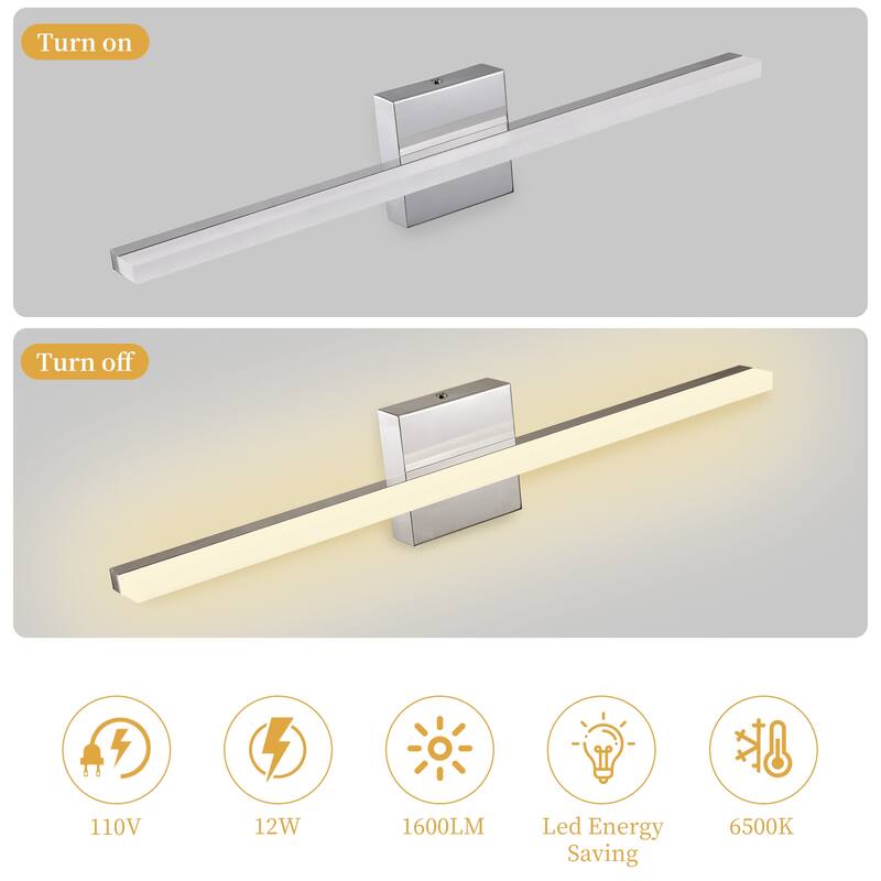 Modern Bathroom Vanity Light Mirror Makeup Front LED Lamp Waterproof