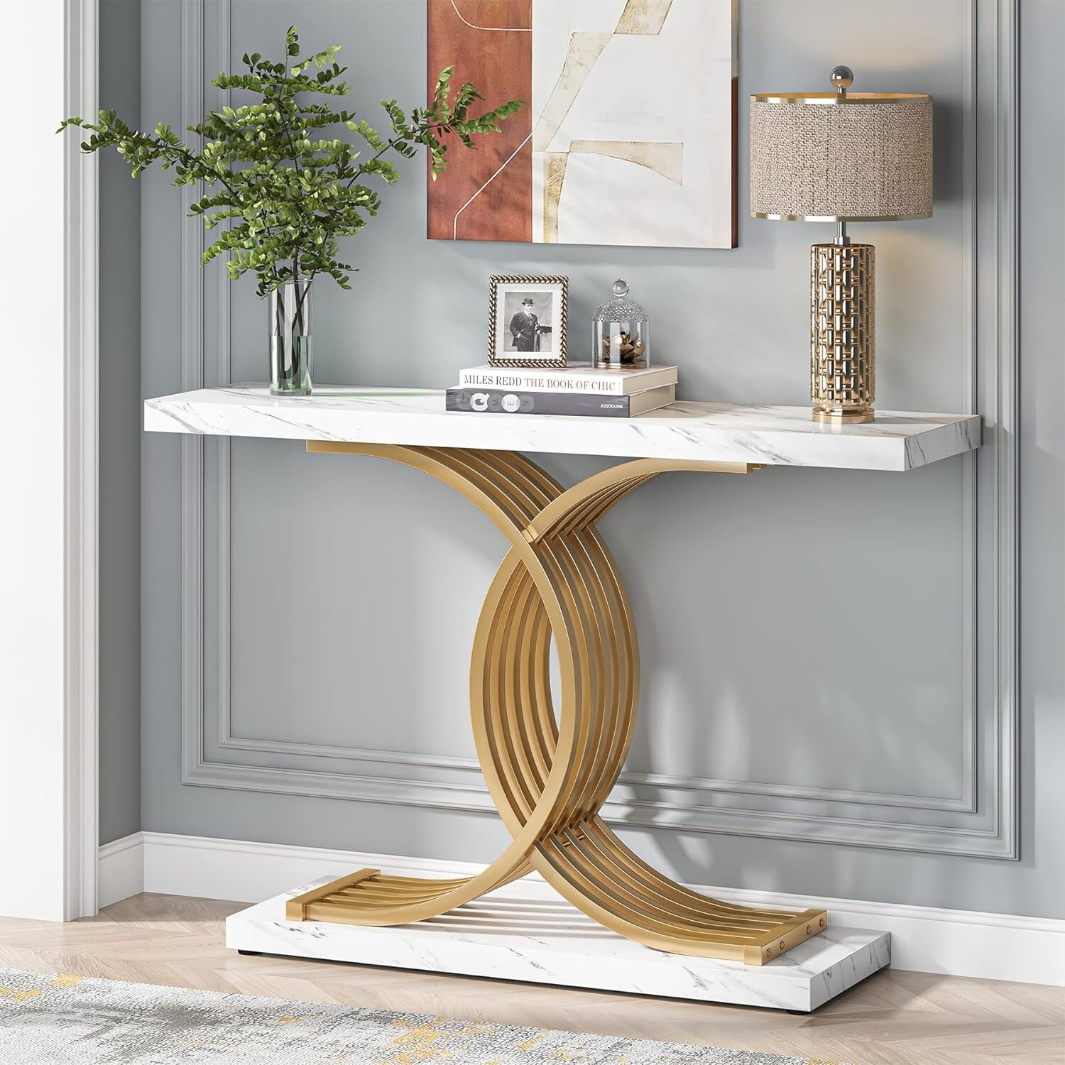 Marble hallway hot sale console table