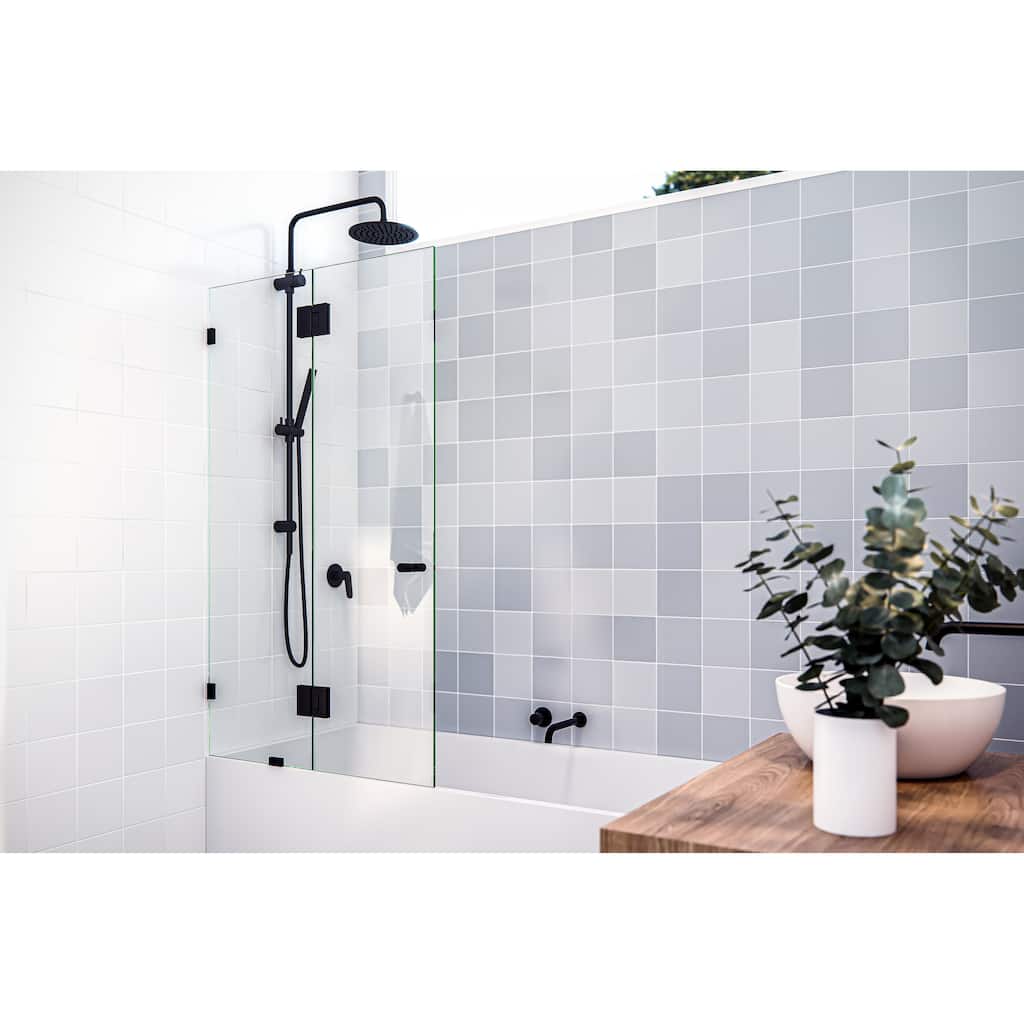 Glass Warehouse 58.25" x 34" Frameless Shower Bath Door - Glass Hinge
