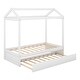 preview thumbnail 7 of 8, Solid Pine House Bed Frame Twin Size with Trundle Bed,Can Be Decorated