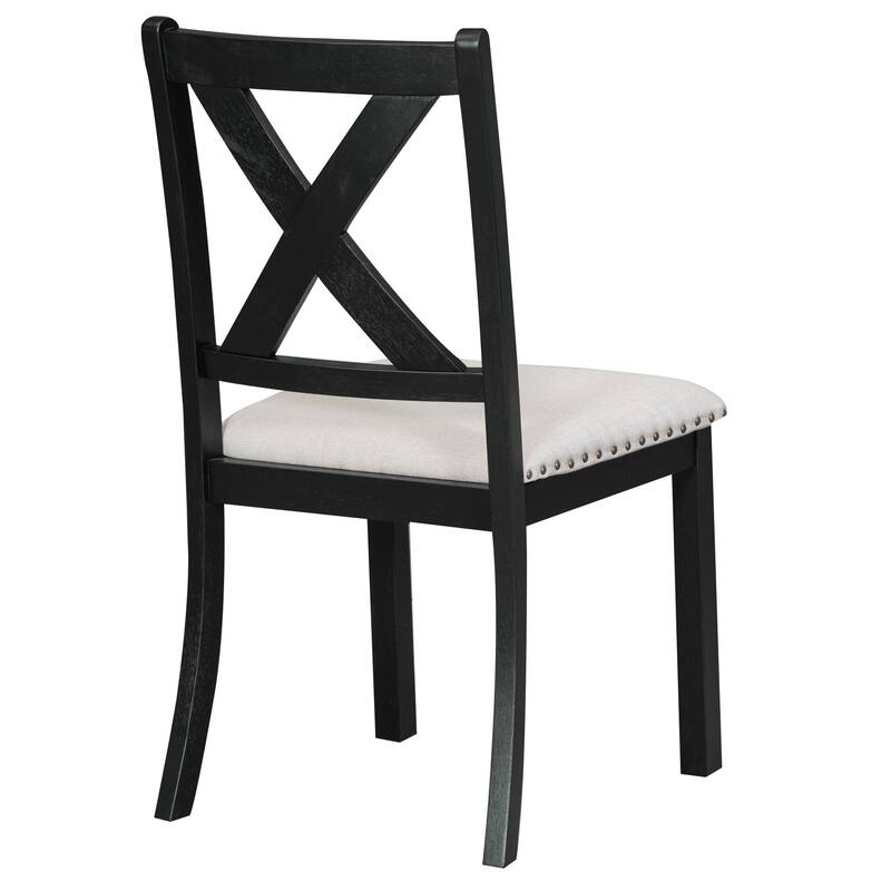 Extendable Dining Table with 4 Upholstered Dining Chairs and Dining Bench