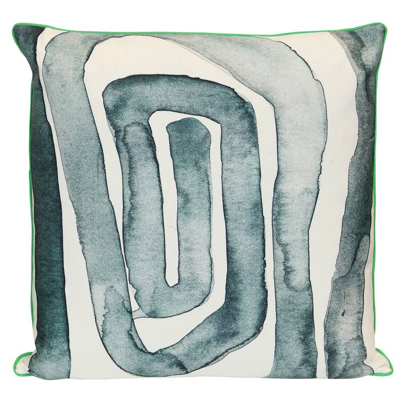 StyleCraft Wyatt Abstract Monolith Form Abstract Pillow - Sage Green, Soft Gray & Ivory - 24" x 24"