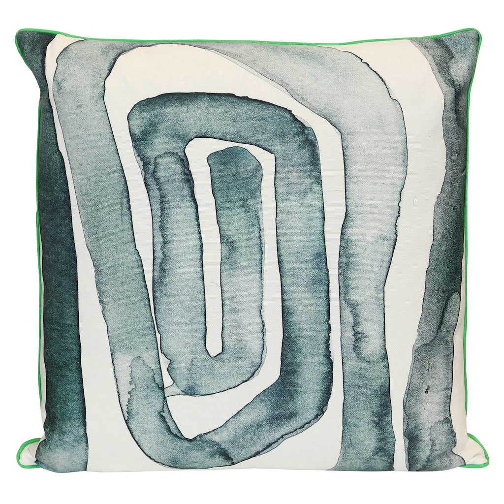 StyleCraft Wyatt Abstract Monolith Form Abstract Pillow - Sage Green, Soft Gray & Ivory