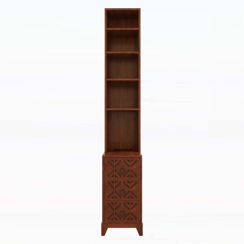 Corner Table with 3 Drawers, 4 Adjustable Shelves,and Built-in Charging Station for Modern Bedrooms and Corners