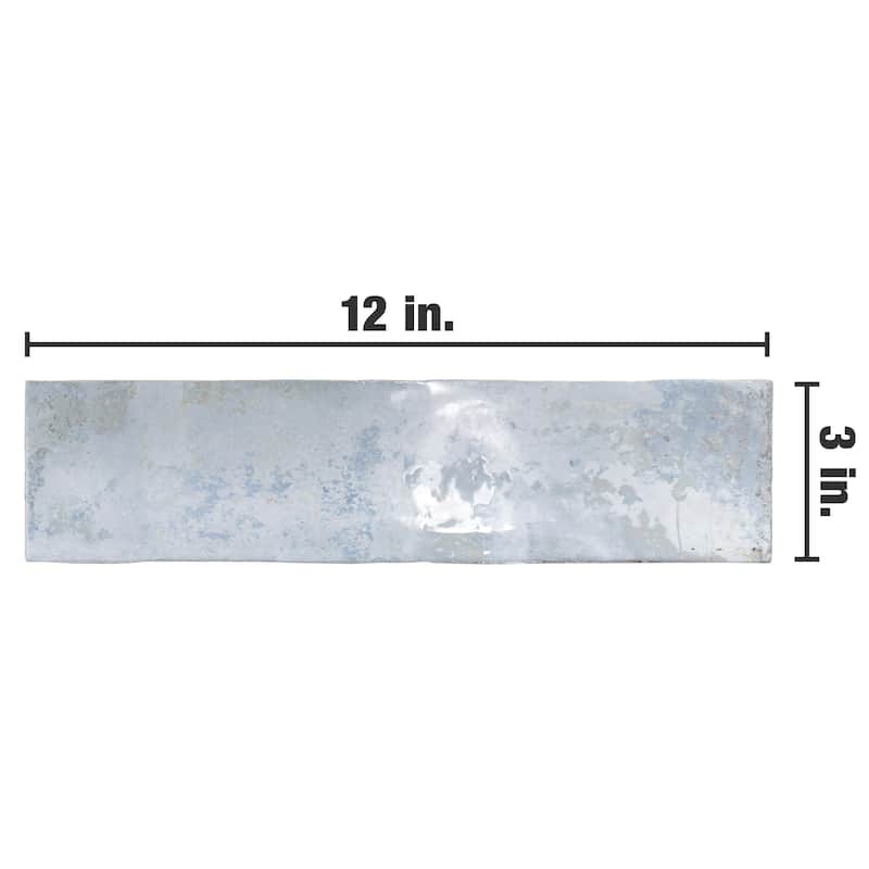 Merola Tile Biarritz Blue 3" x 12" Ceramic Wall Tile
