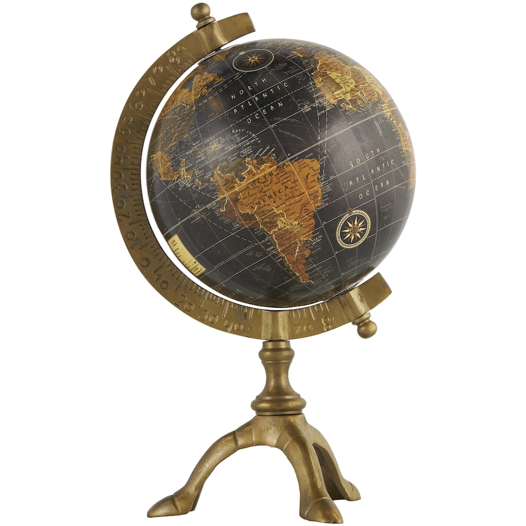 Aluminum Metal Globe - Brown or Black - Roche River Decor