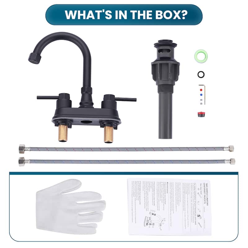 WOWOW 4-inch Dual Handle Bathroom Sink Faucet in Modern