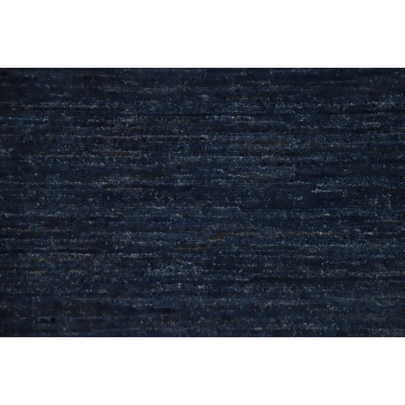 Hand Knotted Oriental 100% Wool Carpet Modern Solid Navy Blue & Blues Gabbeh Area Rug - 10' 0'' X 7' 11''
