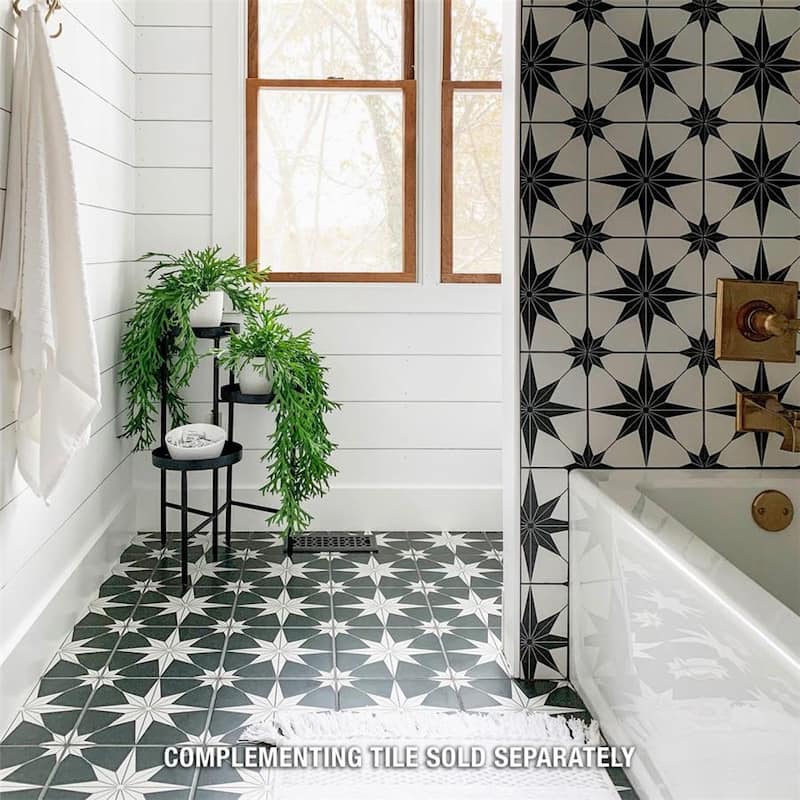 Merola Tile Stella Night 9-3/4" x 9-3/4" Porcelain Floor and Wall Tile