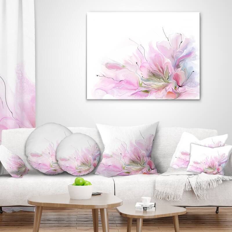Designart - Lovely Pink Flowers - Floral Contemporary Canvas Art Print
