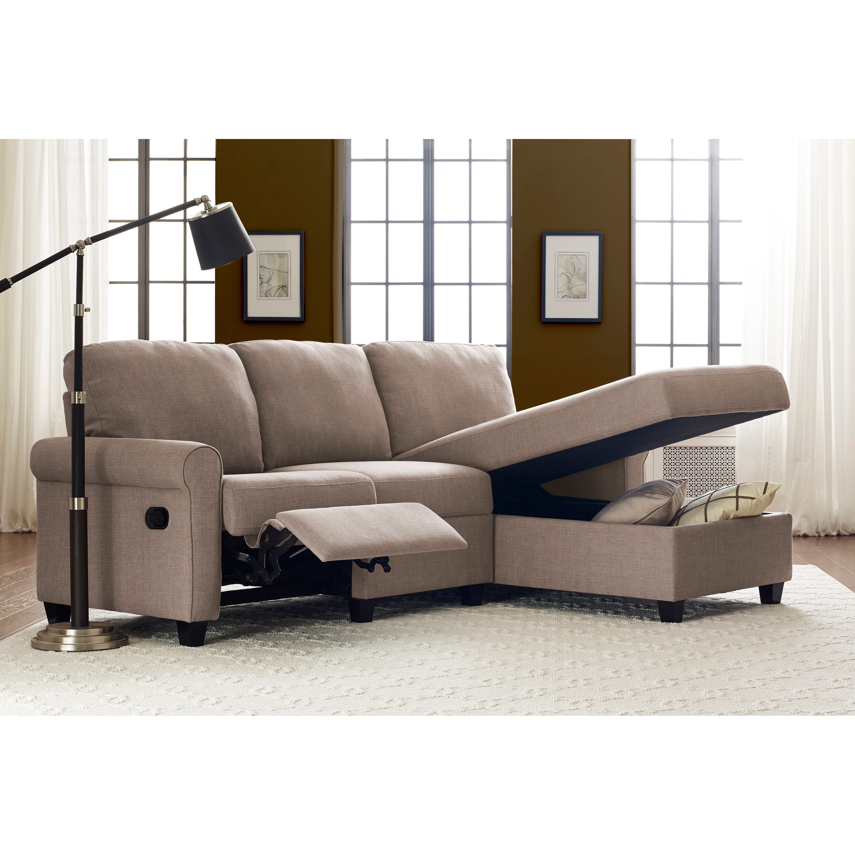 Small reclining sectional with chaise on sale