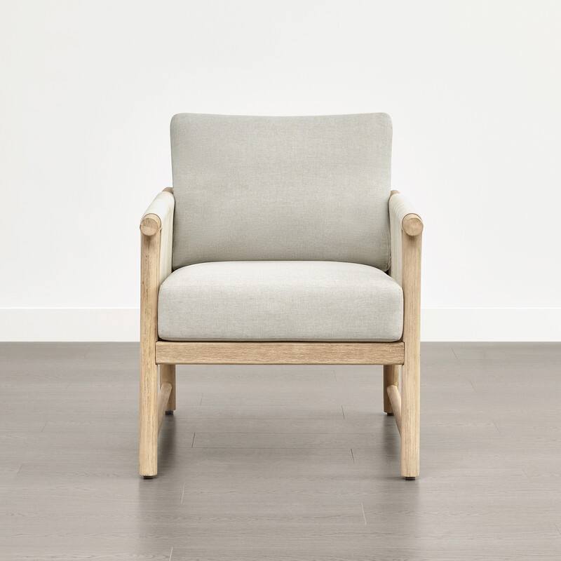 Lynn Modern Armchair with Handwoven Rope&Wood Frame