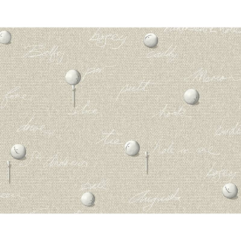 Seabrook Designs Gulf Island Fairway Unpasted Wallpaper - 27 in. W x 27 in L - 27 in. W x 27 in L - Alpaca
