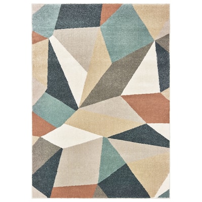 Style Haven Jelsa Teal/Orange Area Rug