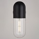 preview thumbnail 7 of 5, VAXCEL West Loop 1-Light Matte Black Contemporary Outdoor Wall Sconce made of Durable Metal, Clear Glass Shade, LED Compatible