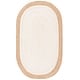 preview thumbnail 63 of 125, SAFAVIEH Handmade Natural Fiber Charlyne Bordered Round Jute Rug 4' x 6' Oval - Ivory/Natural - Oval