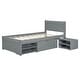 preview thumbnail 34 of 33, Twin Platform Bed with Drawer and Two Storage Shelves, No Box Spring Needed