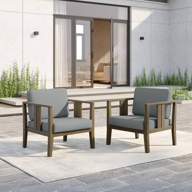 Outdoor Teak Solid Wood Patio Furniture Set Loveseat Armchair Table Collection