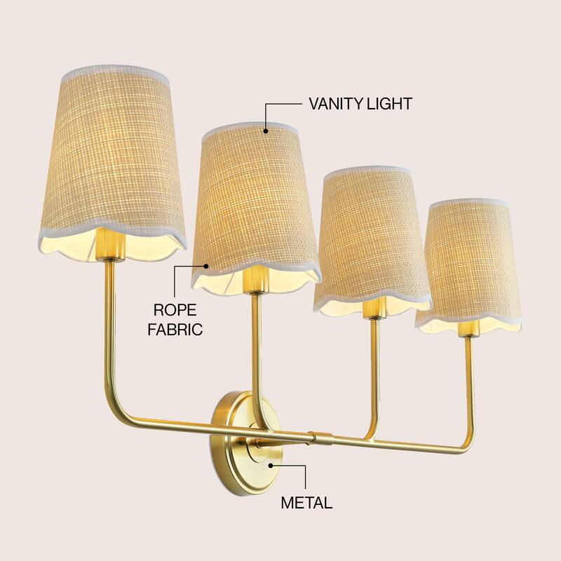 Lila Scalloped Fabric Shade/Metal LED Vanity Light