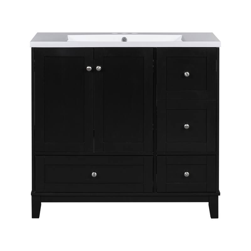 Bathroom Vanity with USB Charging, Single Basin Vanity Set with Undermount Sink, Bathroom Storage Cabinet with 3 Drawers