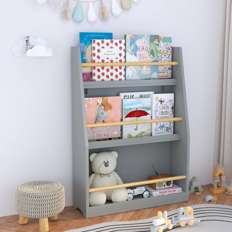 3 Tier Kids Book Shelf,Kids Book Rack,Helps Keep Bedrooms,Playrooms,And Classrooms Organized,Sage