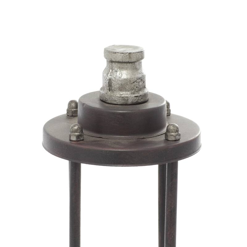 Metal Battery Operated Room Accent Lamp with Included Fixed LED Light - Brown - Roche River Decor