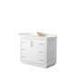 Option White, Bronze Trim, White Quartz Top