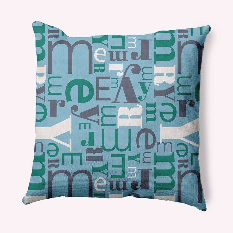 Crazy Merry Christmas Soft Spun Polyester Decorative Throw Pillow - 16 x 16 - Ice