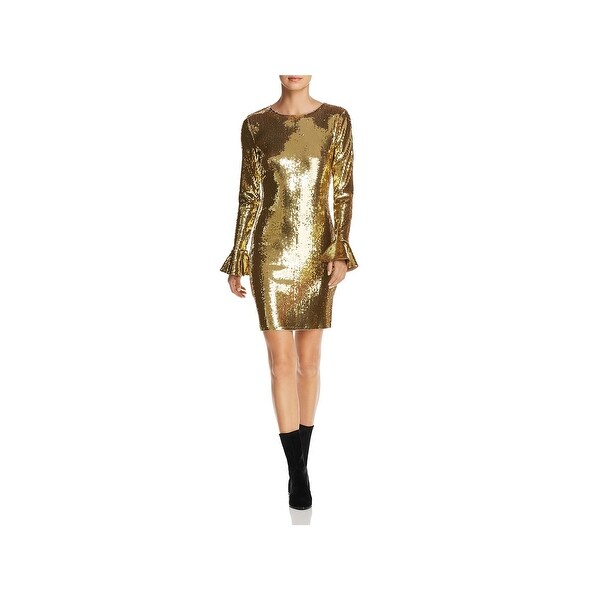 michael kors gold sequin dress