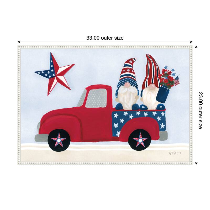 American Gnome II by Yvette St. Amant Framed Canvas Wall Art Print - 33 x 23 in